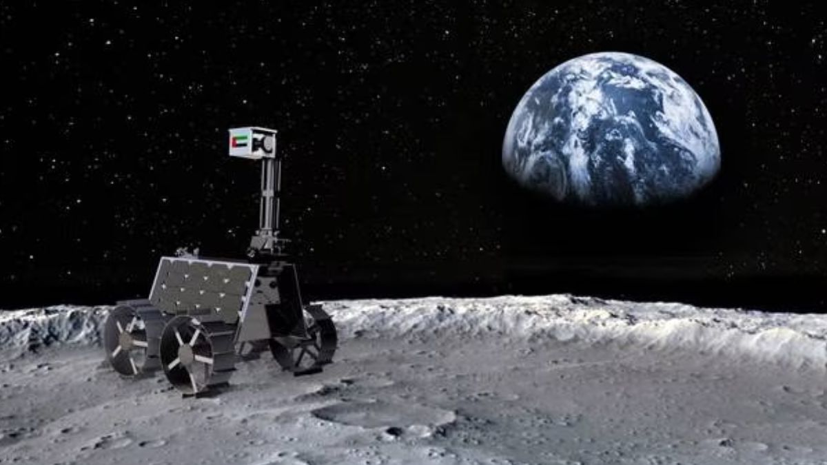 Représentation du rover Rashid sur la Lune.